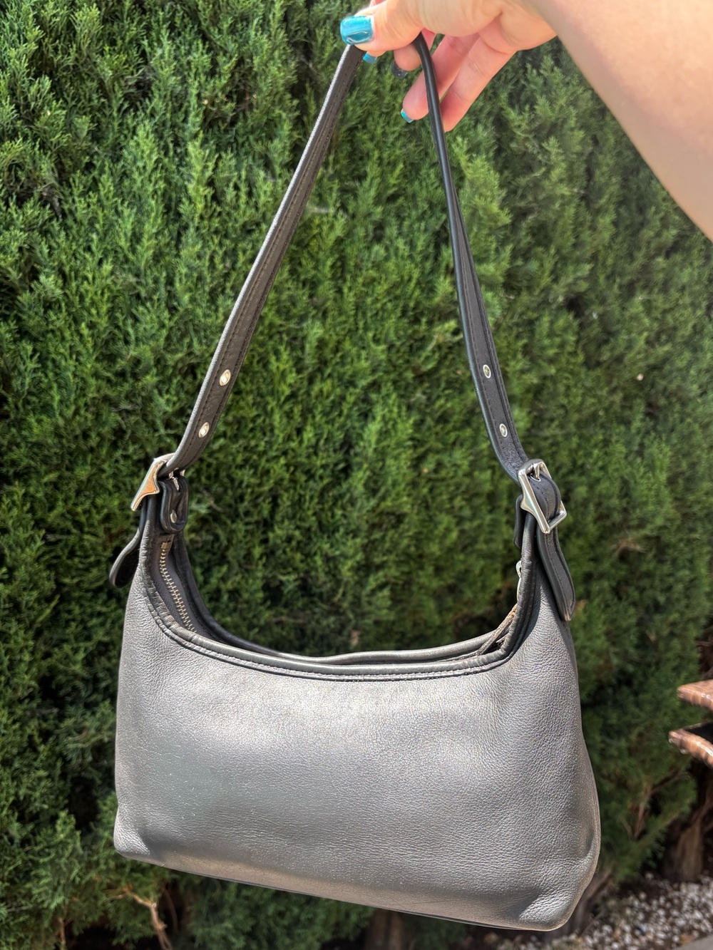 Vintage coach legacy shoulder bag in gray / nickel hardware 9059